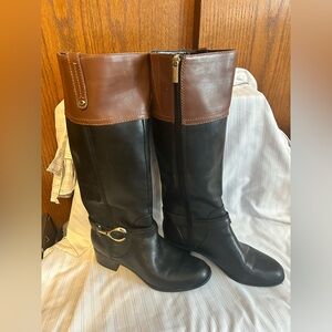 Bandolino Black and Brown Women's Riding Boots - Size 7